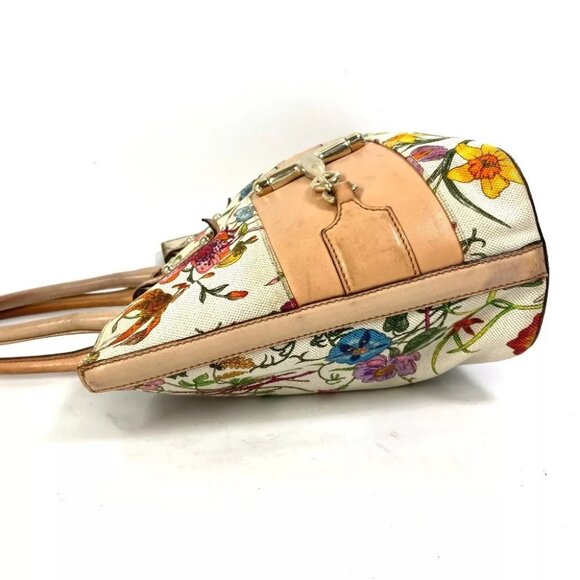GUCCI Flora floral pattern flower Shoulder Bag Canvas/Leather Multicolore - Picture 3 of 15